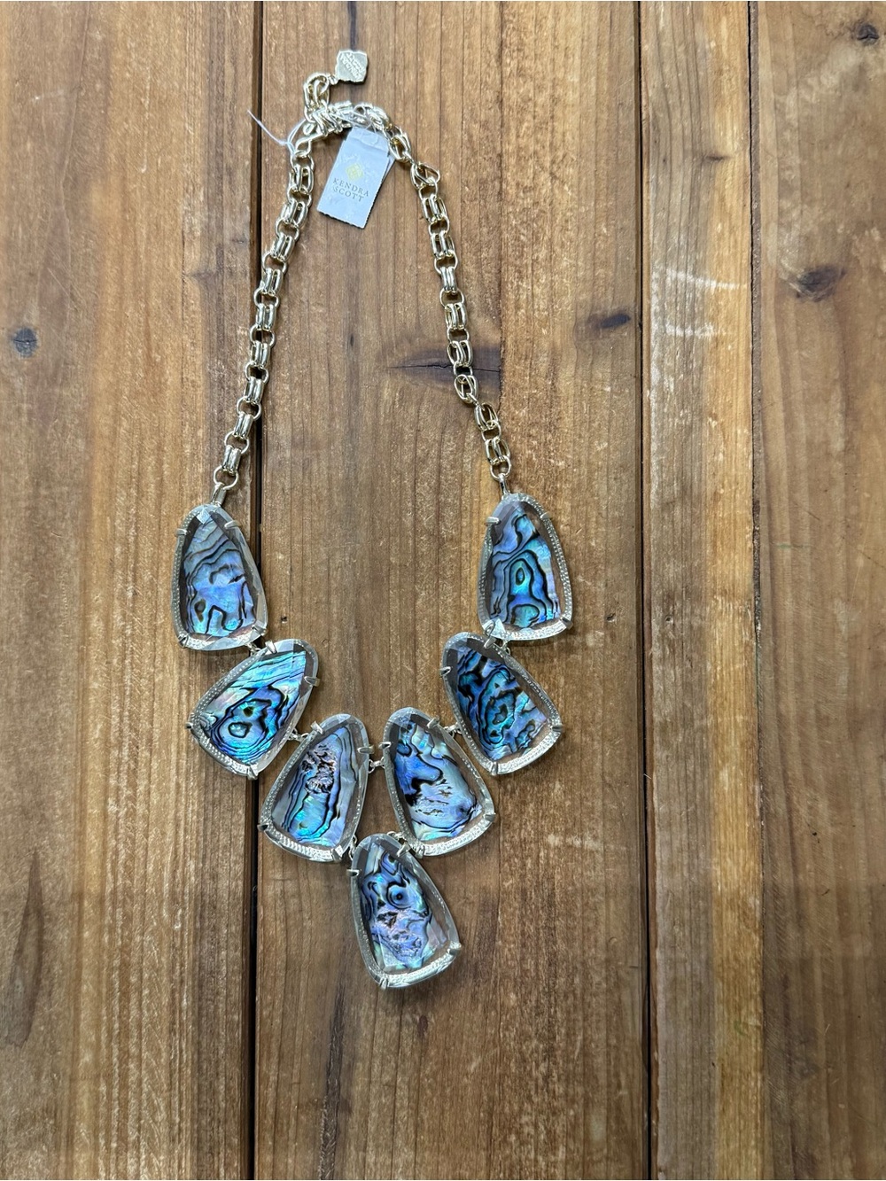 Kendra Scott Statement Necklace with Abalone Pendants